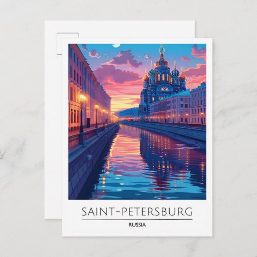Overnachting in Sint-Petersburg Rusland Reizen Briefkaart (Voorkant / Achterkant)