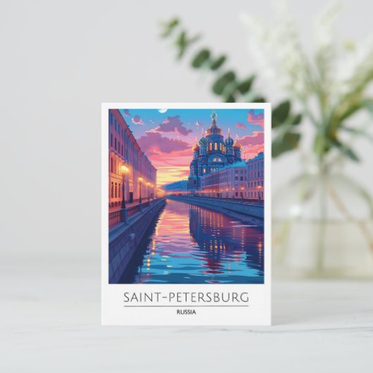 Overnachting in Sint-Petersburg Rusland Reizen Briefkaart (Staand voorkant)