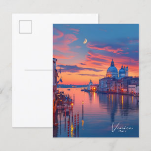 Overnachting in Venetië Italië Vintage Travel Briefkaart