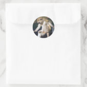 Overnemend aap ronde sticker (Tas)