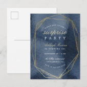 Overnemingspartij voor marinescheepvaart en gouden uitnodiging briefkaart (Voorkant / Achterkant)