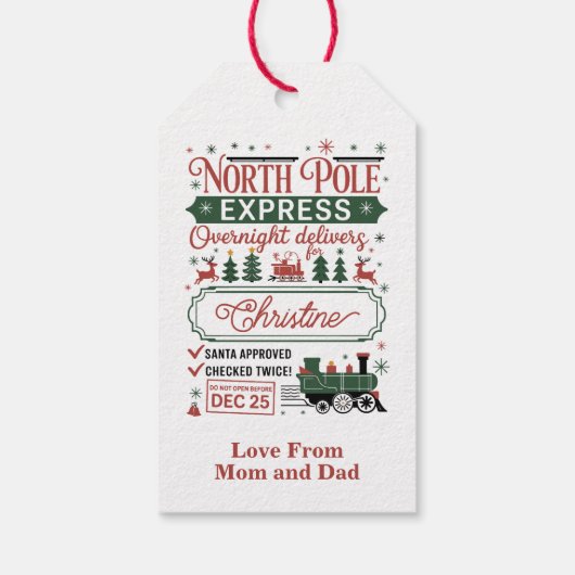 Overnight Delivery Santa Approved Cadeaulabel (Achterkant)