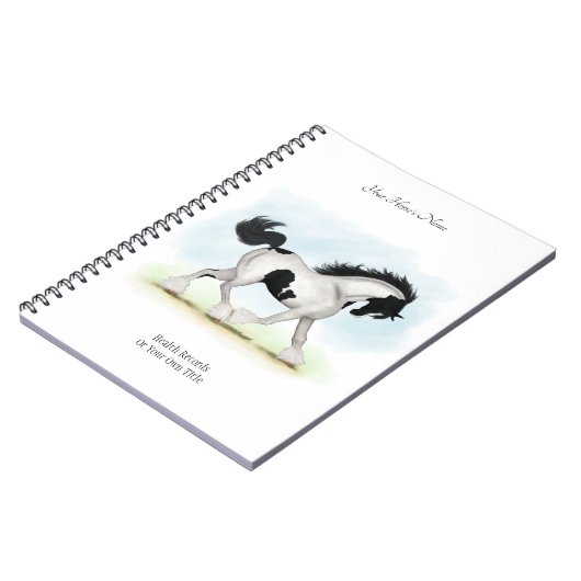 Overo Gypsy Personalized Horse Owner's Journal Notitieboek (Linkerzijde)