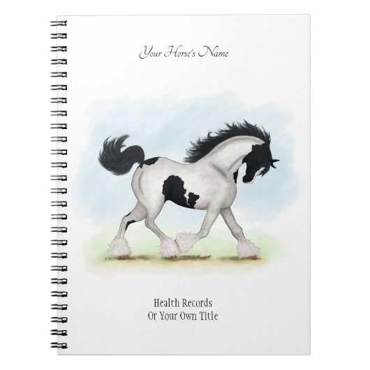 Overo Gypsy Personalized Horse Owner's Journal Notitieboek (Voorkant)