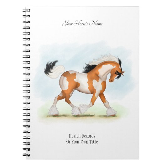 Overo Gypsy Personalized Horse Owner's Journal Notitieboek (Voorkant)