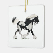 Overo Gypsy Vanner Paard Gepersonaliseerde Kerstmi Keramisch Ornament (Links)
