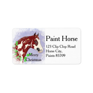 Overo Horse Head (Kerst) Etiket