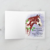 Overo Paint Horse (Kerstmis) Feestdagen Kaart (Binnen)