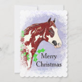 Overo Paint Horse (Kerstmis) Feestdagenkaart (Voorkant)