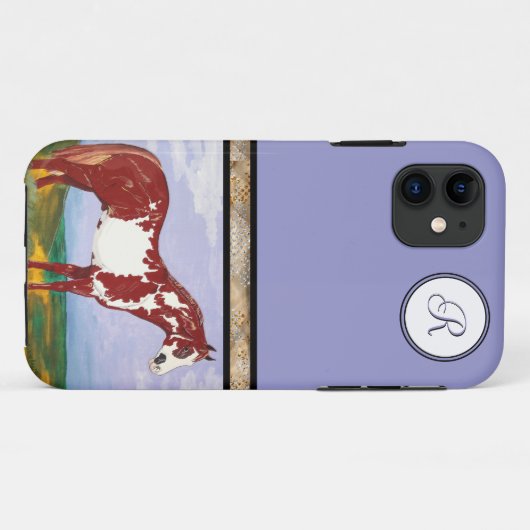 Overo Paint Horse (monogram) Case-Mate iPhone Case (Achterkant (horizontaal))