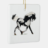 Overo Piebald Paint Horse Persoonlijke Kerstmis Keramisch Ornament (Rechts)