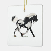 Overo Piebald Paint Horse Persoonlijke Kerstmis Keramisch Ornament (Links)