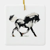 Overo Piebald Paint Horse Persoonlijke Kerstmis Keramisch Ornament (Voorkant)