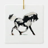 Overo Pied Pinto Paint Horse Pony Equestrian Charm Keramisch Ornament (Achterkant)
