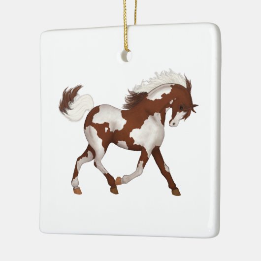 Overo Pinto Paard of Pony Custom Memorial Keepsake Keramisch Ornament (Links)