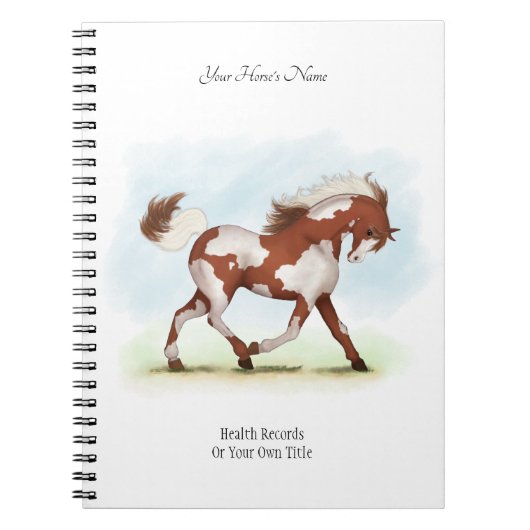 Overo Pinto Personalized Horse Owner's Journal Notitieboek (Voorkant)