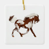 Overo Pinto Wild Horse Pony Gepersonaliseerde Kers Keramisch Ornament (Voorkant)