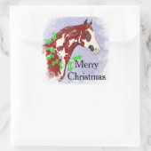 Overo verfpaard (Kerstmis) Vierkante Sticker (Tas)