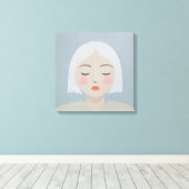 Overpeinzing - Minimalistisch portret Canvas Afdruk (Insitu (Houten vloer))