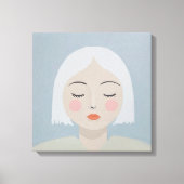 Overpeinzing - Minimalistisch portret Canvas Afdruk (Voorkant)