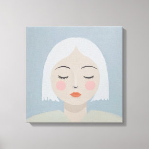 Overpeinzing - Minimalistisch portret Canvas Afdruk