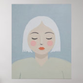 Overpeinzing - Minimalistisch portret Poster (Voorkant)