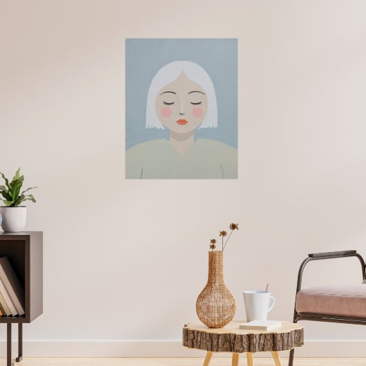 Overpeinzing - Minimalistisch portret Poster (Woonkamer 3)