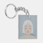 Overpeinzing - Minimalistisch portret Sleutelhanger (Voorkant Links)
