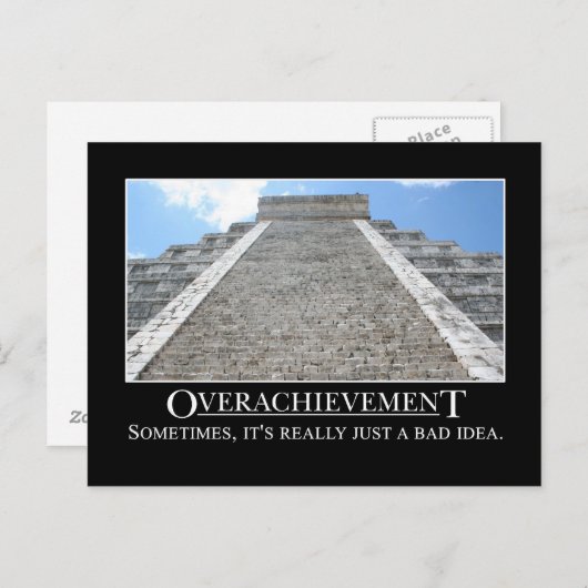 Overprestatie is echt een slecht idee briefkaart (Voorkant / Achterkant)