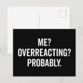Overreageren Funny Quote Briefkaart (Voorkant / Achterkant)