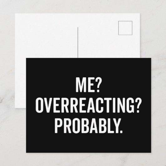 Overreageren Funny Quote Briefkaart (Voorkant / Achterkant)
