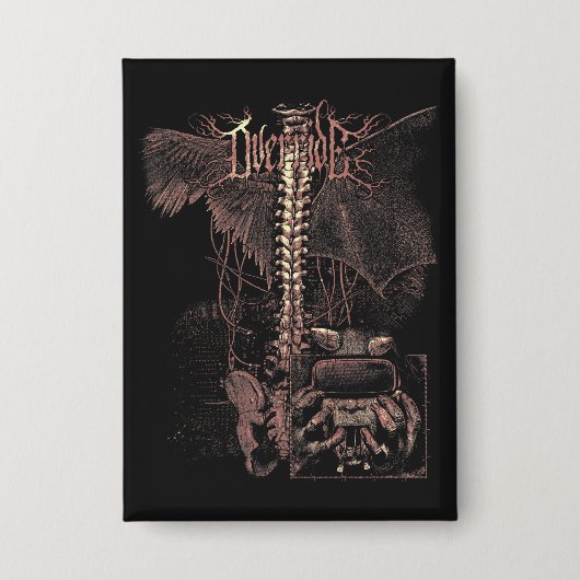 Override - Techno-Gothic Streetwear Design Button (Voorkant)