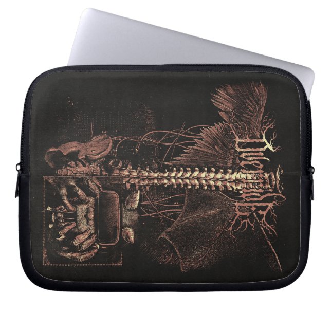 Override - Techno-Gothic Streetwear Design Laptop Sleeve (Voorkant)