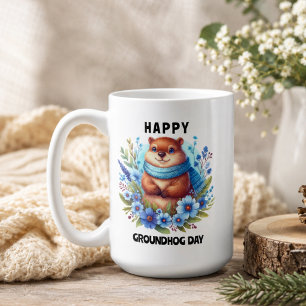 Overschat? Aquarel die Groundhog Day viert Koffiemok