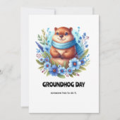Overschat? Aquarel ter viering van Groundhog Day  Kaart (Voorkant)