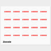 Overschatte stempel ronde sticker (Vel)