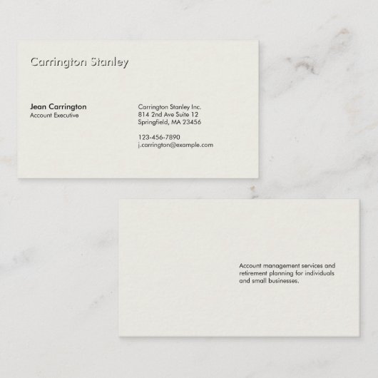 Overschrijdend rekeningcourant visitekaartje (Voorkant / Achterkant)