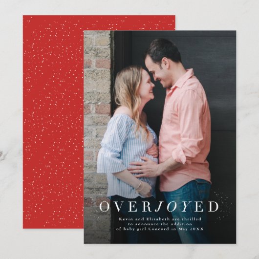 Overschrijdende verticale fotozwangerschap feestdagenkaart (Voorkant / Achterkant)