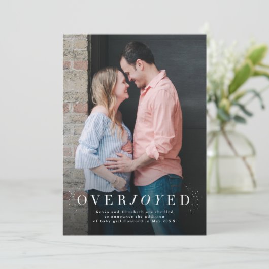 Overschrijdende verticale fotozwangerschap feestdagenkaart (Staand voorkant)