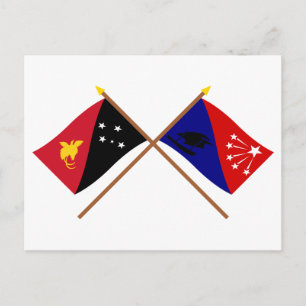 Overschrijdende vlag van PNG en centrale provincie Briefkaart