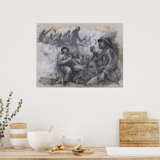 Overschrijding op Hill 468 Poster (Keuken)