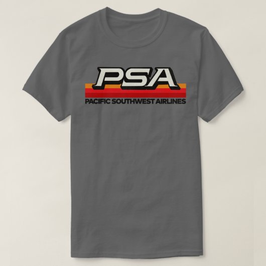 Overschrijding PSA Airlines 70s 80s Pacific Califo T-shirt (Design voorkant)