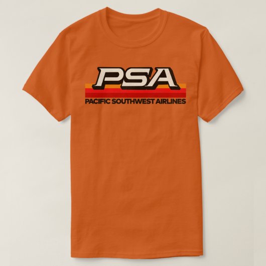 Overschrijding PSA Airlines 70s 80s Pacific Califo T-shirt (Design voorkant)