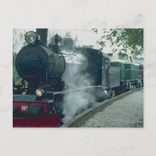 Overschrijding van de stuurstoomtrein briefkaart (Voorkant)