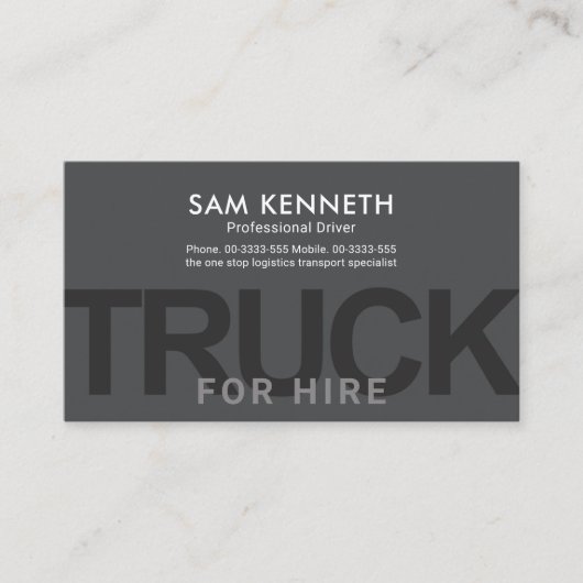 Overschrijding vrachtwagenchauffeur visitekaartje (Voorkant)