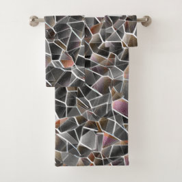 Overseinen van ruwe zalm en onregelmatige grijze m bad handdoek