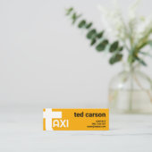 Oversize de Bold Yellow Taxi Service Alphabet-T Mini Visitekaartje (Staand voorkant)