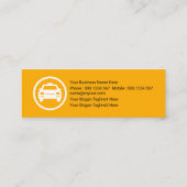 Oversize de Bold Yellow Taxi Service Alphabet-T Mini Visitekaartje (Achterkant)