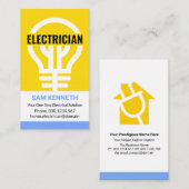 Oversize Gele Bulb Signage Elektrische Contractor Visitekaartje (Voorkant / Achterkant)