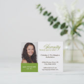 Oversize groen aangepaste headshot bedrijf logo visitekaartje (Staand voorkant)